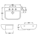 RAK Series 600 42cm Semi Recessed Basin 1 Tap Hole