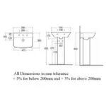 RAK Summit 500mm 1 Hole Basin & Full Pedestal