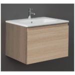 RAK Uno 60cm Wall Hung Basin Unit Scandinavian Oak