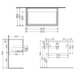 RAK Uno 1 Drawer 800mm Wall Vanity Unit & Basin Scandinavian Oak