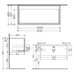 RAK Uno 1 Drawer 1000mm Wall Vanity Unit & Basin Moka Walnut