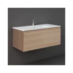 RAK Uno 1 Drawer 1000mm Wall Vanity Unit & Basin Scandinavian Oak