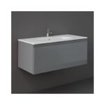 RAK Uno 1 Drawer 1000mm Wall Vanity Unit & Basin Urban Grey