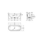 Roca Duo Plus Oval Freestanding Bath 1800x800mm White