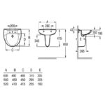 Roca Laura 560mm 1 Hole Basin & Semi Pedestal