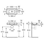 Roca Meridian-N Compact 600mm 1 Right Hole Basin & Semi Pedestal