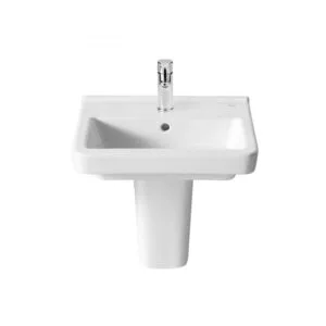 Roca Dama-N Compact 450mm 1 Hole Basin & Semi Pedestal