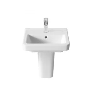 Roca Dama-N Compact 400mm 1 Hole Basin & Semi Pedestal