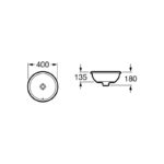 Roca Foro In Countertop Basin 400mm Diameter 0 Tapholes