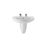 Roca Laura 520mm 2 Hole Basin & Semi Pedestal