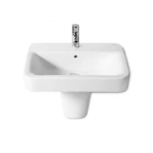 Roca Senso Square 600mm 1 Hole Basin & Semi Pedestal