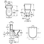 Roca Carmen Rimless Close Coupled Toilet with Soft Close Seat