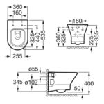 Roca Nexo Wall Hung Toilet with Standard Seat