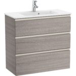 Roca The Gap Compact 3 Drawer 800mm City Oak Base Unit & Basin