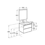 Roca The Gap 2 Drawer 600mm City Oak Base Unit, Basin & LED Mirror