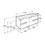 Roca Victoria-N Unik 1200mm 2 Drawer Unit & Double Basin White