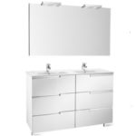 Roca Victoria-N Pack 1200mm 3 Drawer Unit, Light & Mirror White