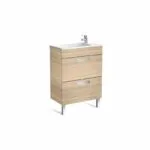 Roca Debba Compact Unik 600mm 2 Drawer Base Unit & Basin Oak