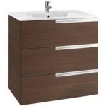 Roca Victoria-N 700mm Textured Wenge 3 Drawer Base Unit & Basin