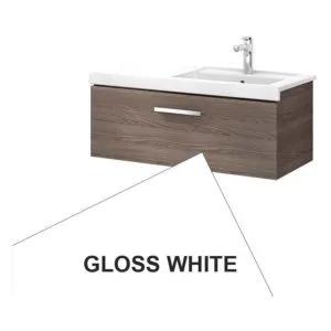 Roca Prisma Wall Hung 1 Drawer Basin Unit 90cm Gloss White