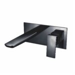 Scudo Muro Black Wall Mounted Basin Mixer Tap