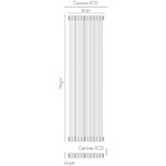 Scudo 2 Column Vertical Designer Radiator 1800 x 416mm Raw Metal