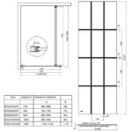 Scudo S8 Grid Glass Wetroom Screen 800mm