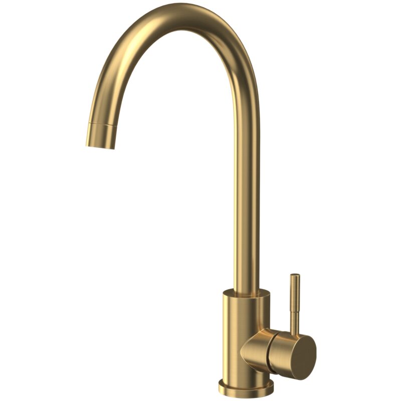 Scudo Manhattan Brushed Brass Kitchen Mixer Tap