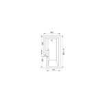 Scudo Shower Bath L Shaped 1700x850x700mm Left Hand