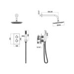 Scudo Core Round Black Concealed Shower Set with Handset & Fixed Head