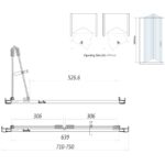 Scudo Bifold 760mm Semi Frameless Shower Door