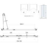 Scudo Bifold 800mm Semi Frameless Shower Door