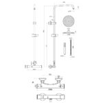 Scudo Round Thermostatic Bar Valve with Riser Rail