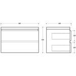 Synergy Linea 800mm White Wall Unit