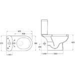 Synergy Tilly 625mm Open Back Close Coupled WC Pan