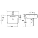 Synergy Venice Half Pedestal for 520mm Basin