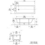 Twyford Aspect Bath 1700x700mm No Tap Holes