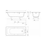 Twyford Celtic Bath 1600x700 2 Tap Slip Resist with Grips & Legs