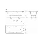 Twyford Celtic Bath 1500x700 2 Tap Slip Resist with Grips & Legs