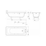 Twyford Celtic Bath 1700x7002 Tap Plain No Grips with Legs