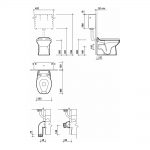 Twyford Sola School Rimless 300 Back-To-Wall Toilet Pan