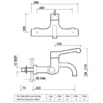 Twyford Sola Thermostatic Surgeons Wall Mixer Lever Tap, Fixed Spout