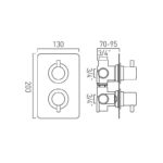 Vado Celsius 3 Outlet 2 Handle Thermostatic Valve