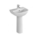 Vitra S20 450mm 1 Tap Hole Basin & Full Pedestal