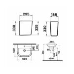 Vitra S20 500mm 1 Tap Hole Basin & Large Semi Pedestal