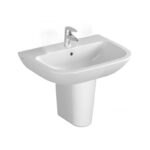 Vitra S20 600mm 1 Tap Hole Basin & Large Semi Pedestal