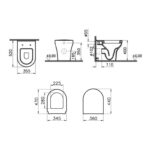 Vitra Zentrum Back to Wall Pan & Soft Close Toilet Seat