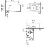 Vitra Zentrum Close-Coupled WC Pan Open-Back Rim-Ex