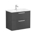 Vitra Zentrum 800mm 2 Drawer Matt Storm Grey Unit & Basin