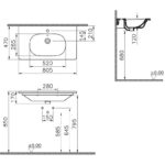 Vitra Zentrum 80cm Short Projection Vanity Basin